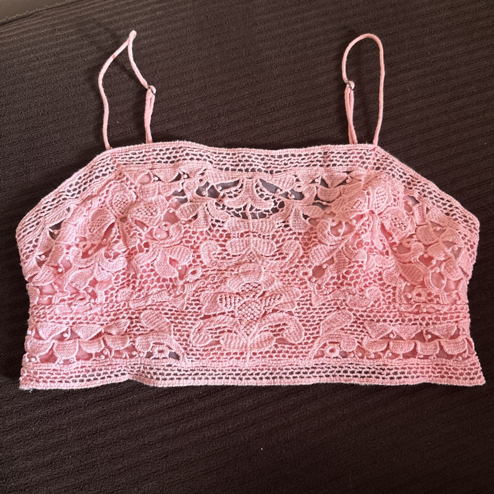 Free People Pink Lace Bra